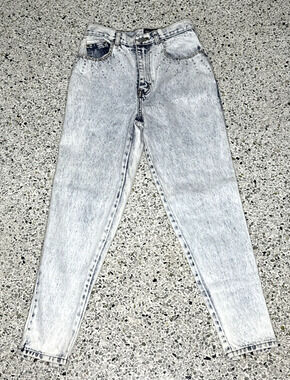Vintage Dakota Blue Acid Wash Jeans High Waist Rhinestone Studded 80s 90s